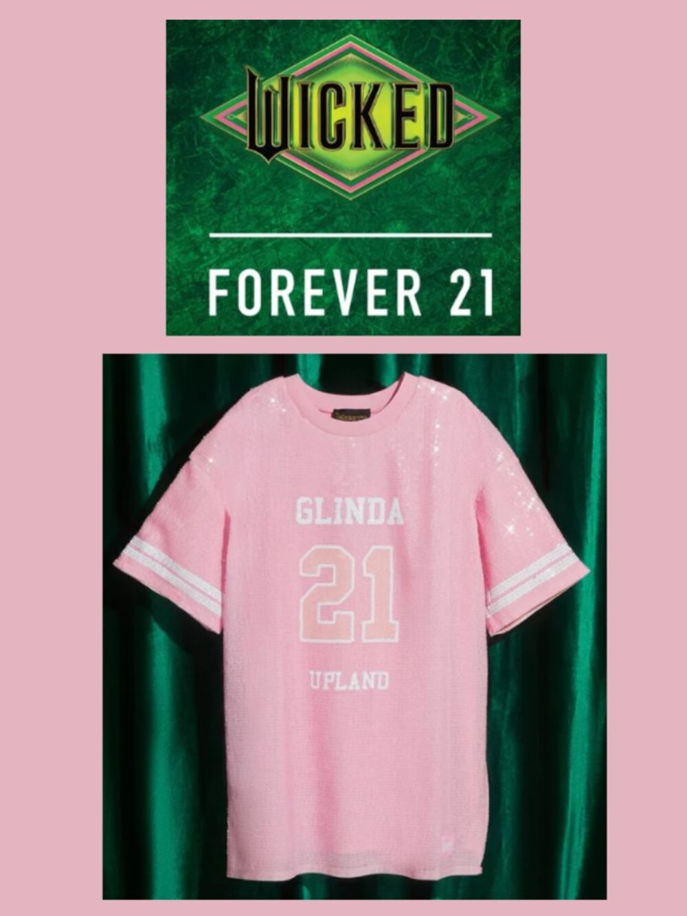 Wicked X Forever 21 Plus Size Glinda Pink Sequin Mini Jersey Dress  (Size 2X)